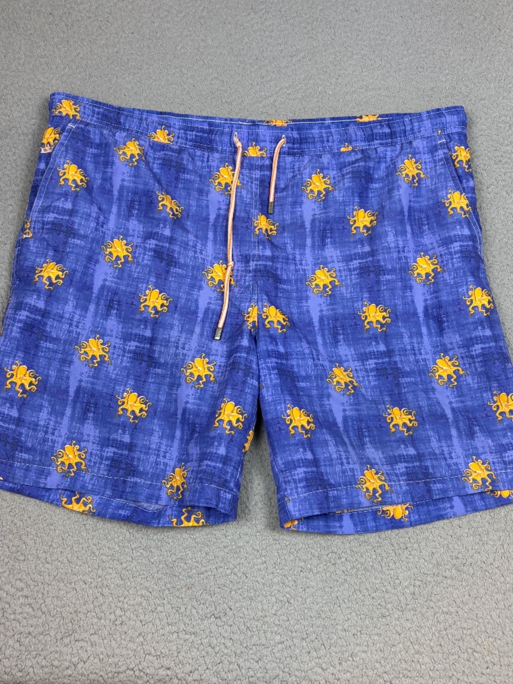 Peter Millar Board Shorts Mens 40 Blue Octopus Lined Drawstrings Swim Beach